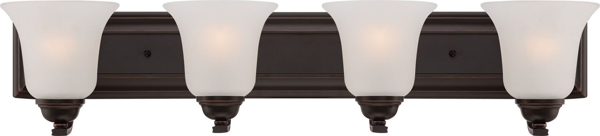 Elizabeth Bronze 4-Light Vanity Fixture with Frosted Glass