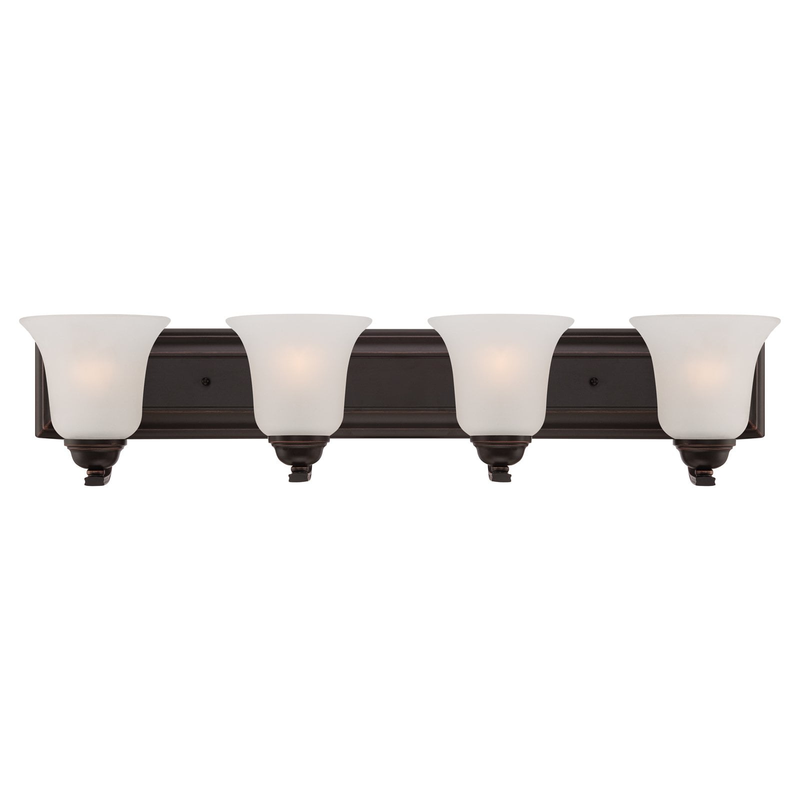 Elizabeth Bronze 4-Light Vanity Fixture with Frosted Glass