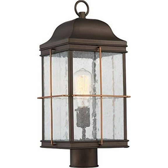 Nuvo 60-5835 - Howell Post Lantern; Bronze with Copper Accent Finish