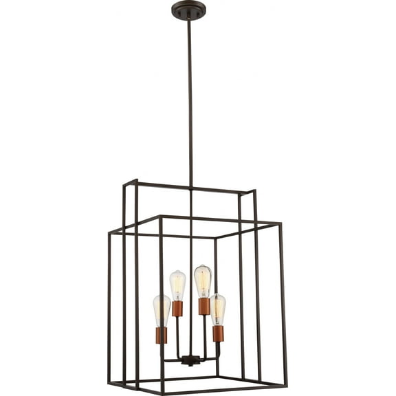 Nuvo 60-5853 - Lake 19" Square Pendant; Bronze with Copper Accent Finish
