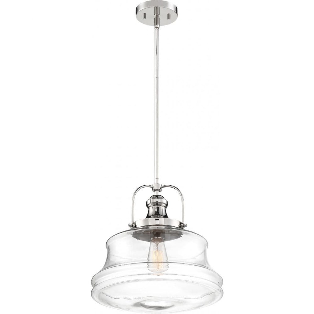 Basel Polished Nickel Glass Globe Pendant Light