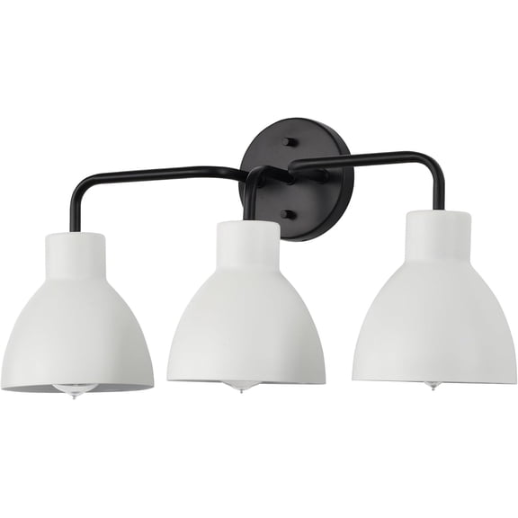 Nuvo 60/6786 3-Light Sloan Vanity Fixture, Matte Black Finish with White Shade