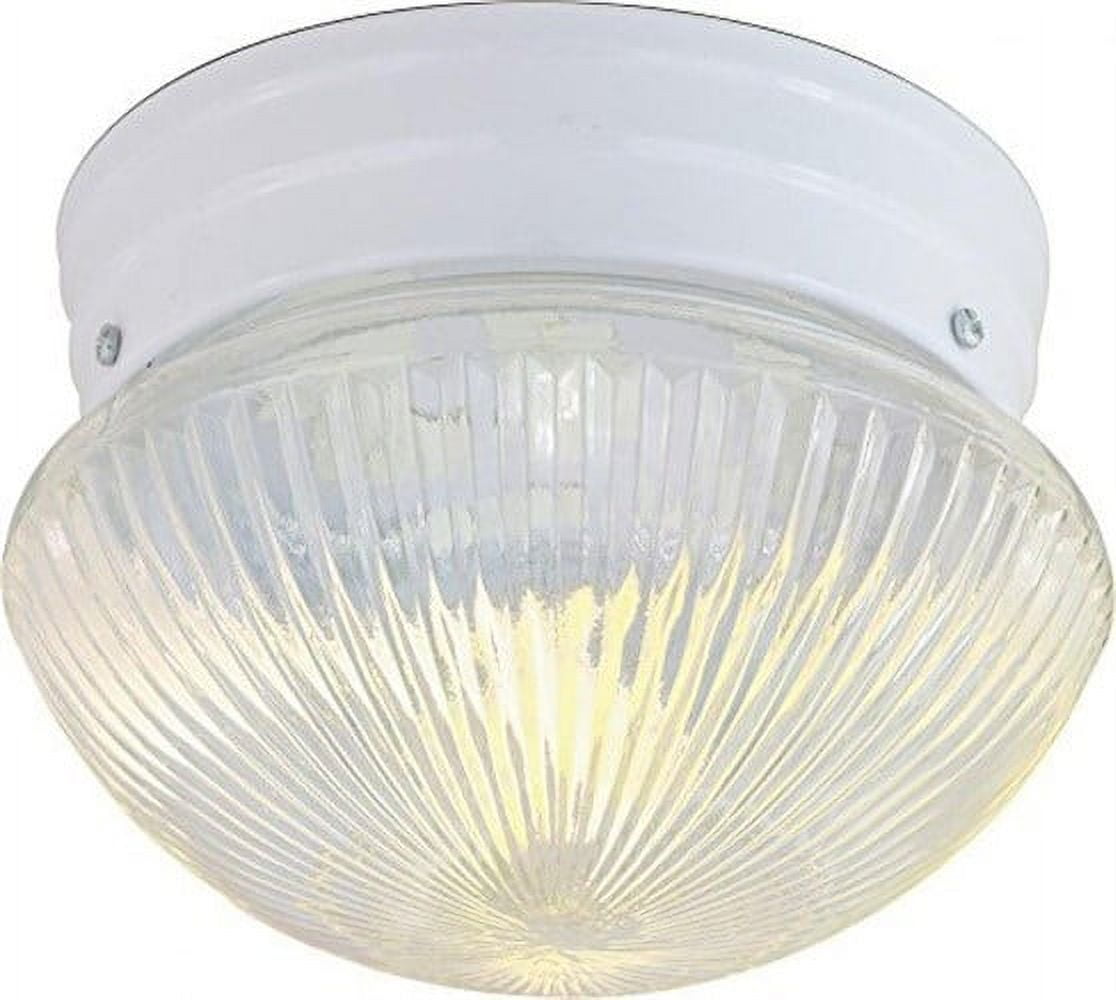 Eco-Friendly 7.5" White Glass Drum Ceiling Light for Indoor/Outdoor