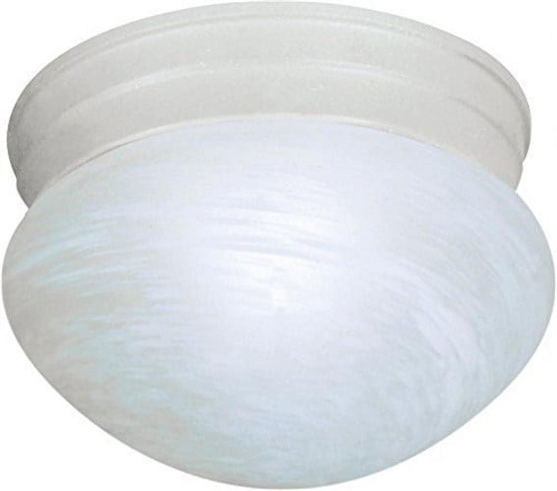 White Alabaster Glass Indoor/Outdoor Flush Mount Light