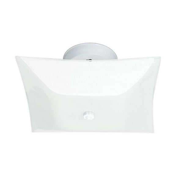 Nuvo 77-824 - 12" WHITE SQ. GLASS/WHITE PAN