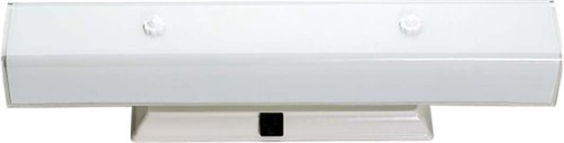 Nuvo 24" White Glass Vanity Light with Convenience Outlet