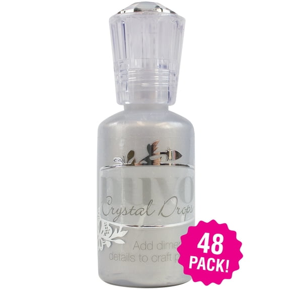 Multipack of 48 - Nuvo Crystal Drops 1.1oz-Metallic Silver Lining