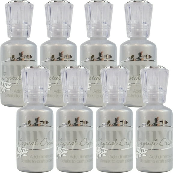 Nuvo Crystal Drops 1.1oz-Metallic Silver Lining, Multipack Of 8