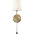 thumbnail image 1 of 60/6687 Nuvo Lighting Olmsted-1 Light Wall Sconce-5.5 Inches Wide by 19 Inches High-Burnished Brass/White Finish, 1 of 10