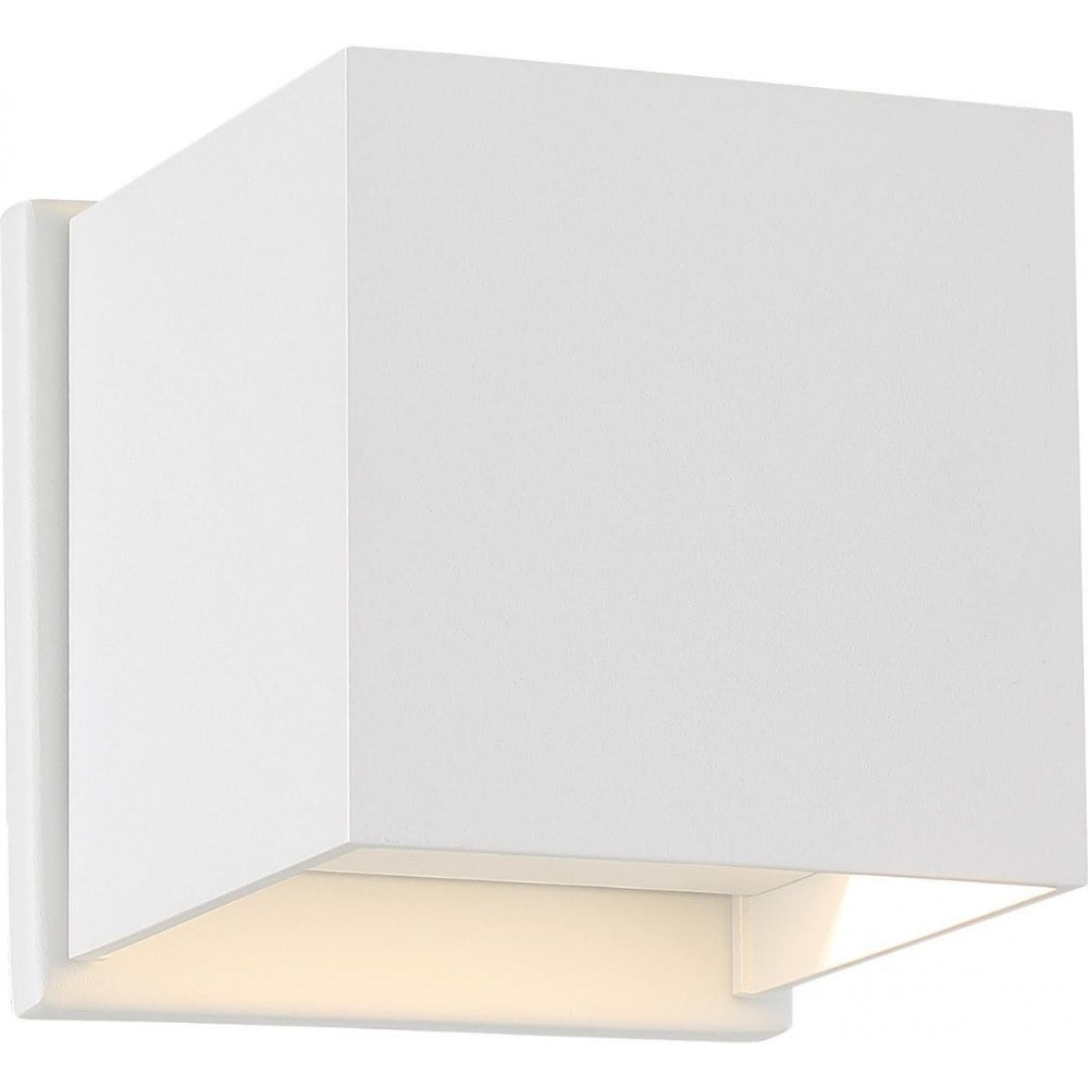 Square White LED Flush Mount Wall Sconce - Dimmable 4.75"