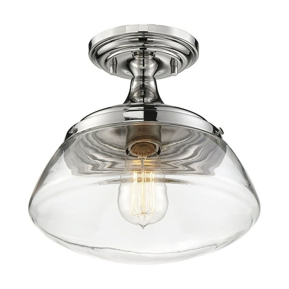 60/6798-Nuvo Lighting-Kew-1 Light Semi-Flush Mount-10.38 Inches Wide by 10 Inches High-Polished Nickel Finish