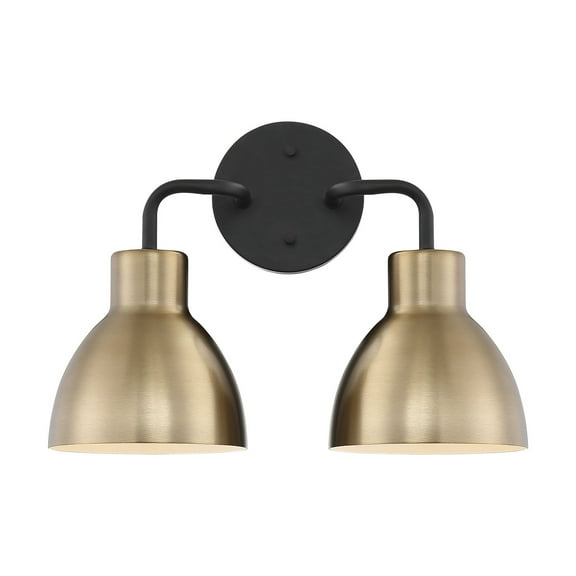 Sloan 2 - Light Matte Black/Burnished Brass Black Wall Sconce