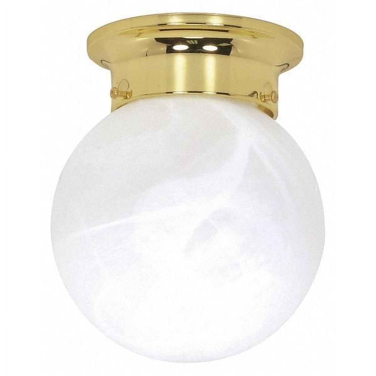 Brass and Glass 7.25" Indoor/Outdoor Globe Flush Mount Light