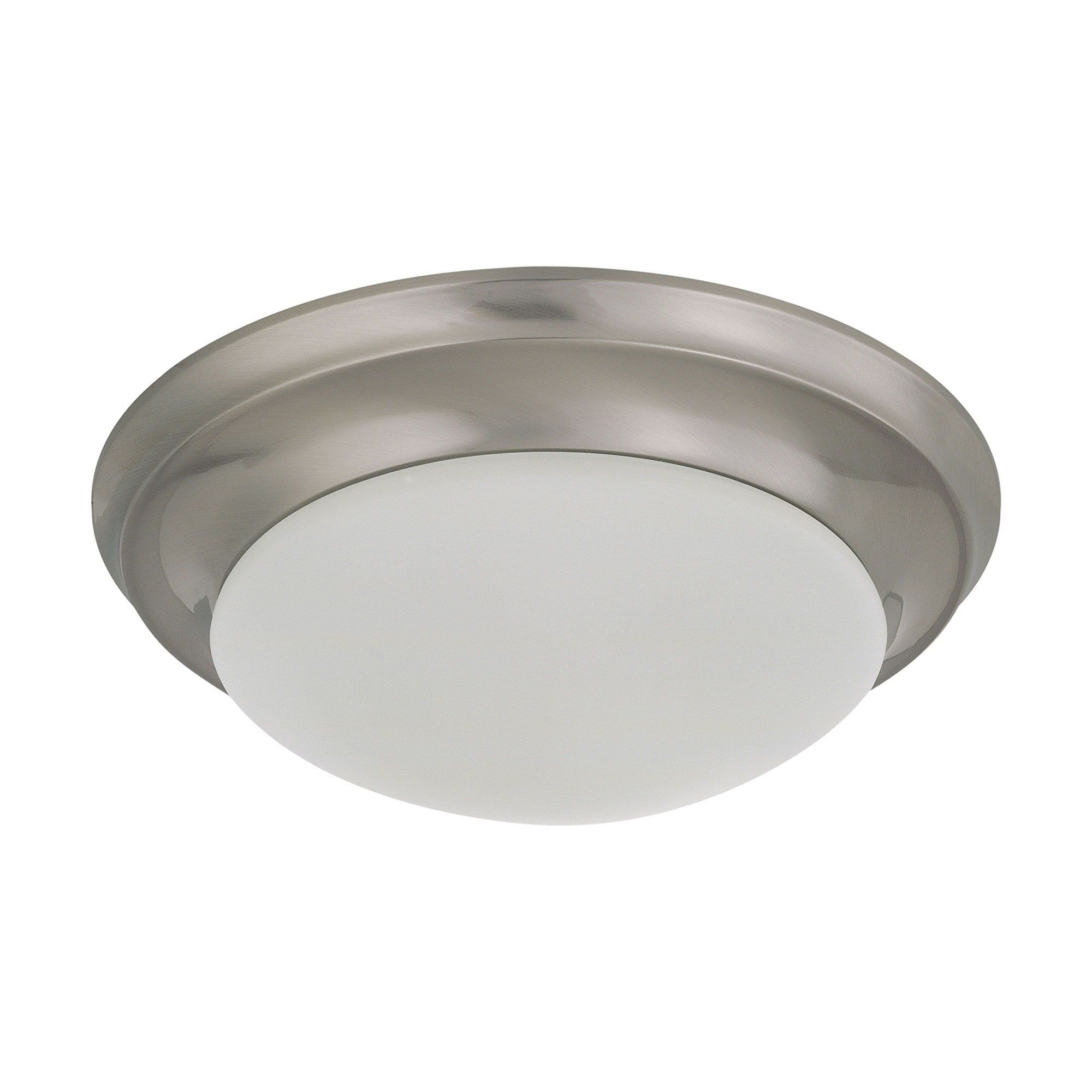 Eco-Friendly 11.5" Brushed Nickel Flush Mount with Frosted Glass