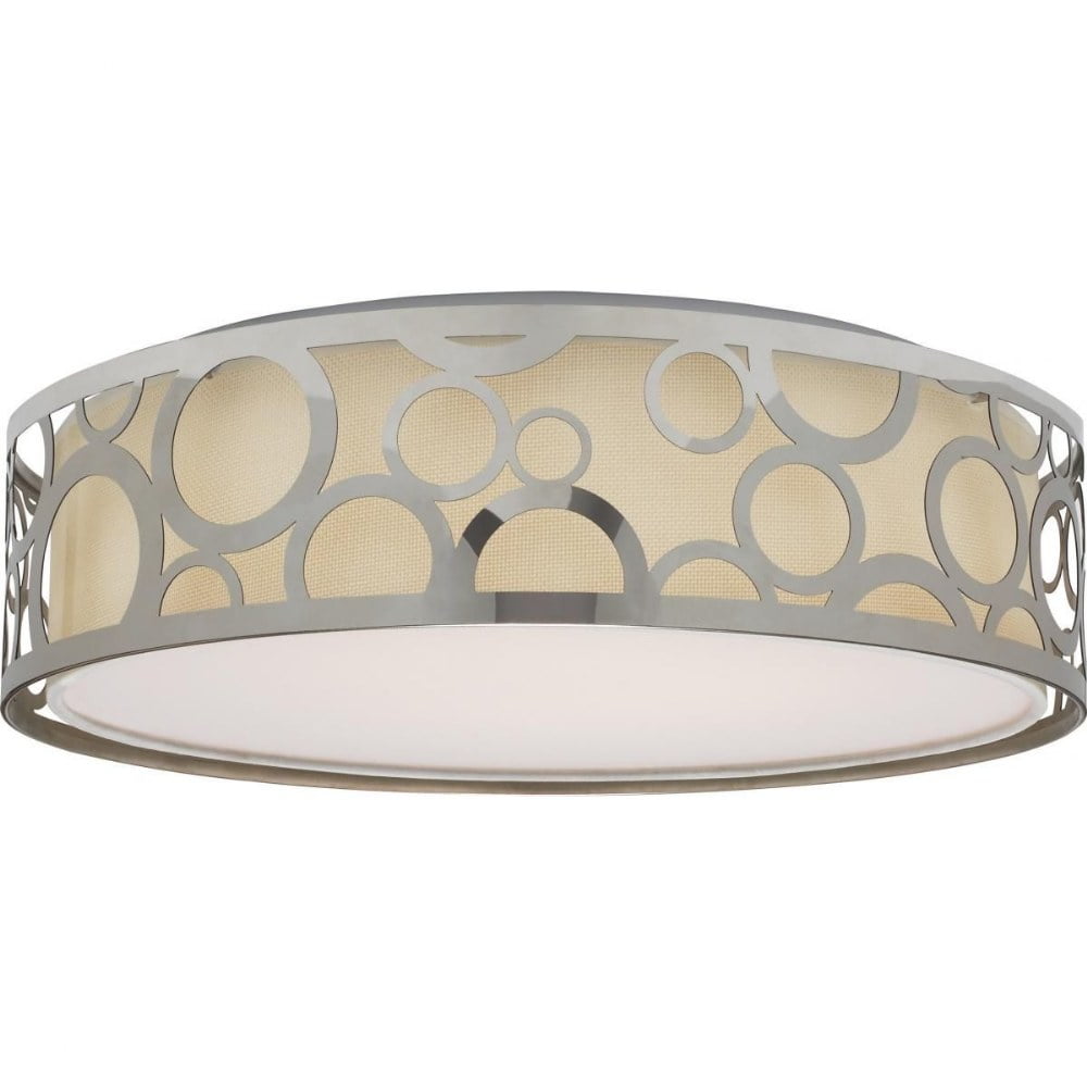 Filigree Polished Nickel Contemporary LED Flush Mount Light