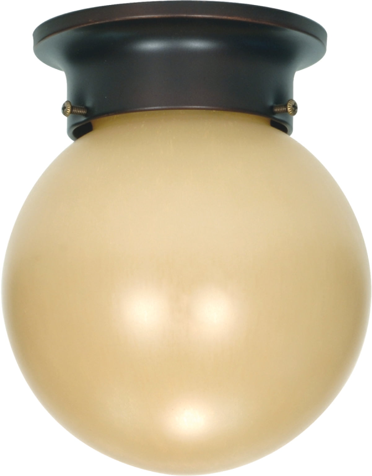 Elegant Mahogany Bronze 6" Globe Flush Mount with Champagne Glass