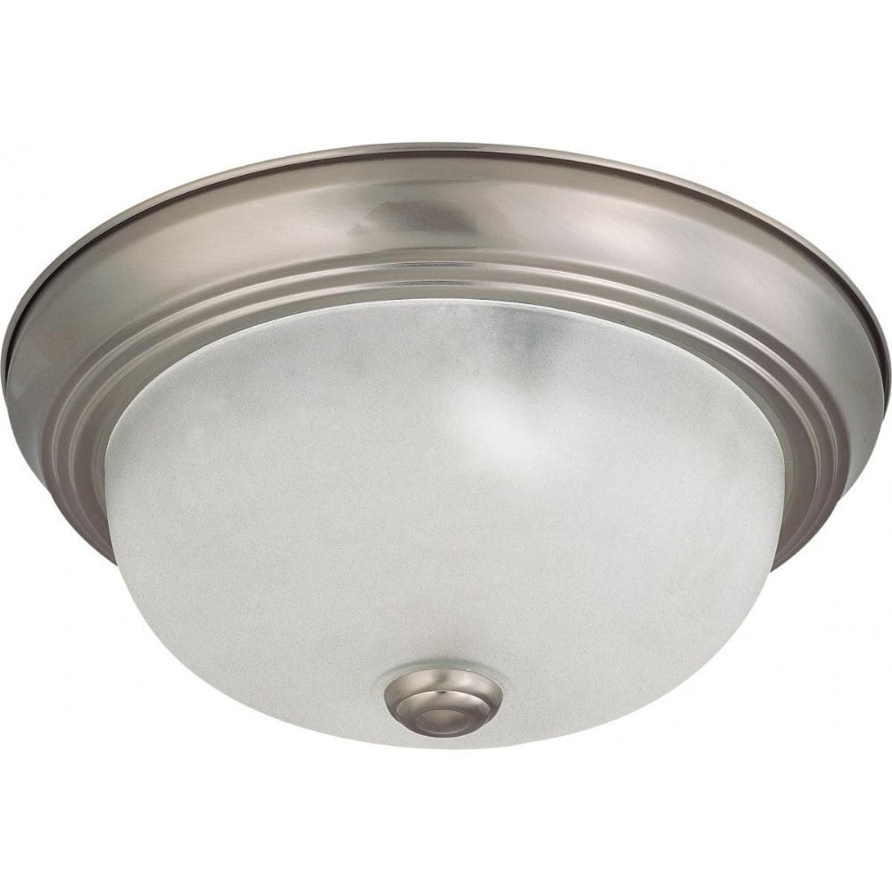 Elegant Brushed Nickel 11" Flush Mount with Frosted Glass