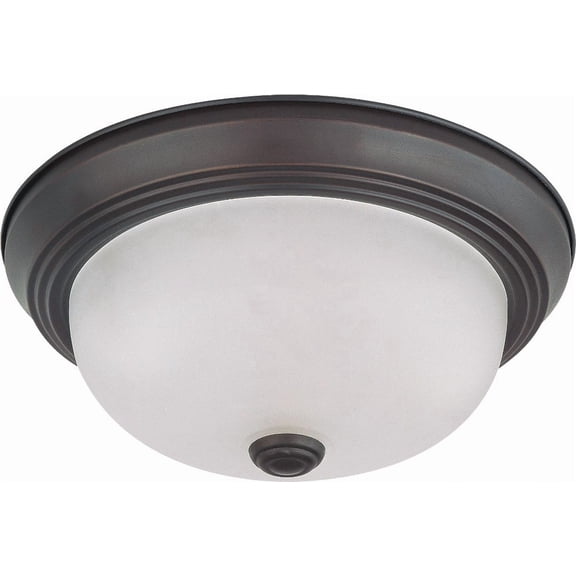 60/6010-Nuvo Lighting-2 Light Flush Mount-11.38 Inches Wide by 4.88 Inches High-Mahogany Bronze Finish