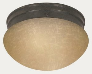 Mahogany Bronze 10" Frosted Glass Flush Mount Ceiling Light