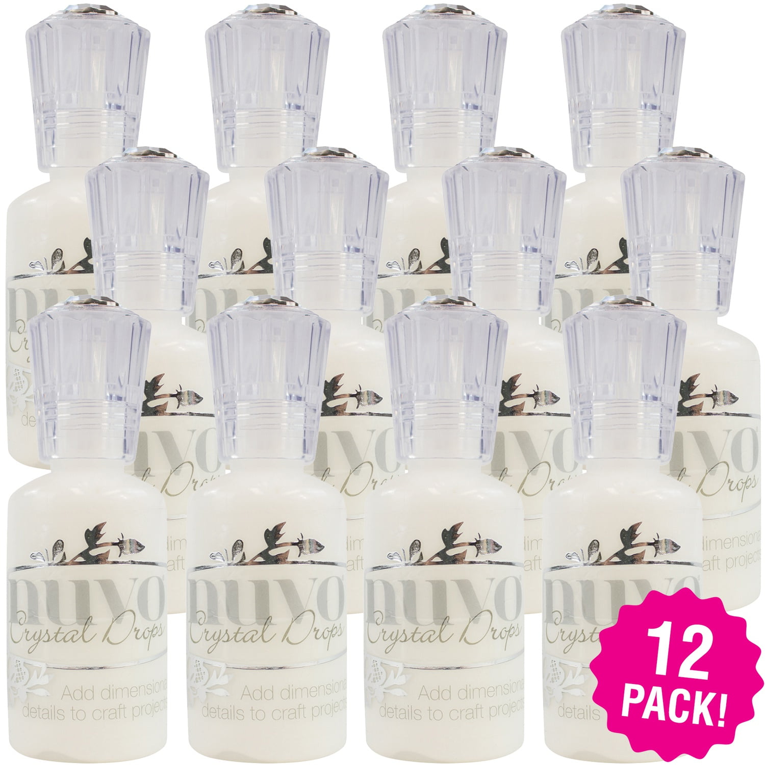 Nuvo Gloss White Crystal Drops 1.1oz, Multipack of 12 