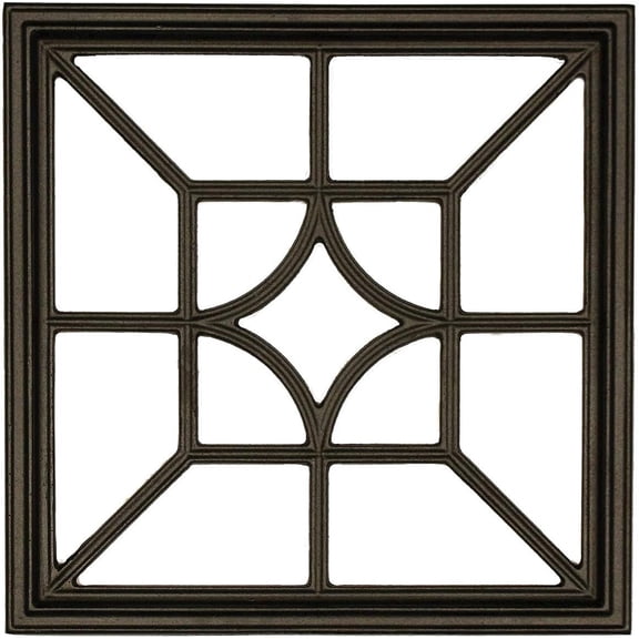 Nuvo Iron Fence & Gate Insert Square/Diamond Style - Cast Aluminum - Pack of 12, 15" x 15", Black
