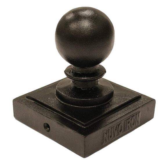 Nuvo Iron Decorative Ball Post Cap for 3.5" x 3.5" Posts, Black - PCB03