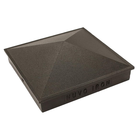 Nuvo Iron Decorative Pyramid Post Cap for 4" x 4" / 4.5" x 4.5" Posts - Black