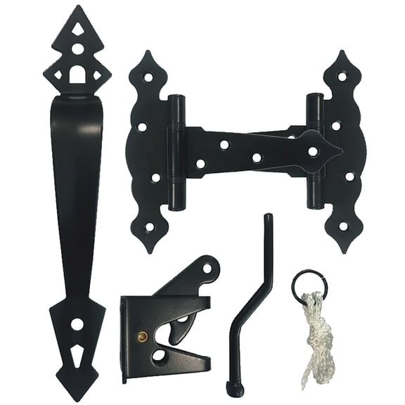 Nuvo Iron HDWGCKH Decorative Gate Combo Kit, Heavy-Duty, Steel, Black, Galvanized/Powder-Coated