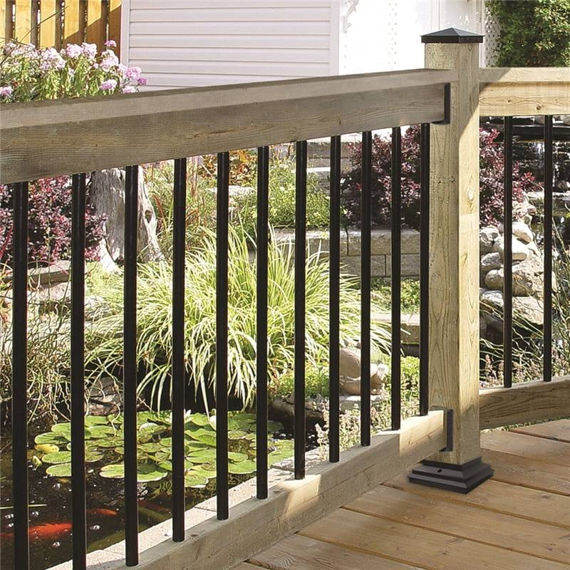 Black Powder Coated Metal Round Baluster Rods for Decks and Stairs