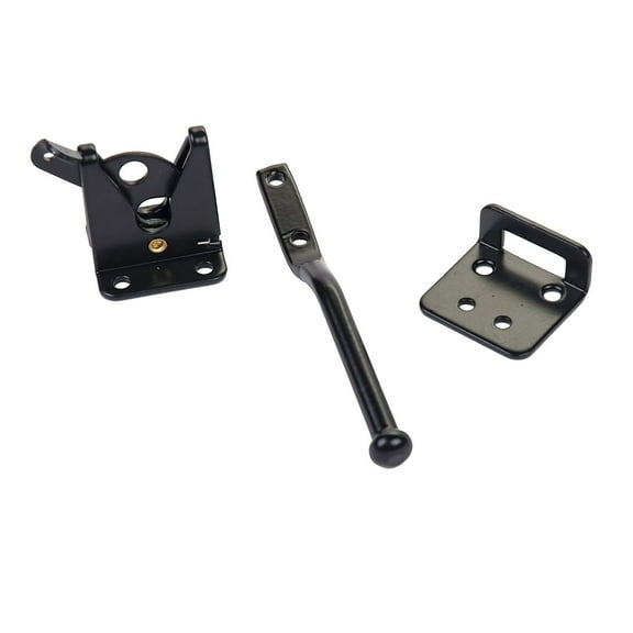 Nuvo Iron Spring Loaded Latch & Catch with Adjustable Cable, LCWSLBLK