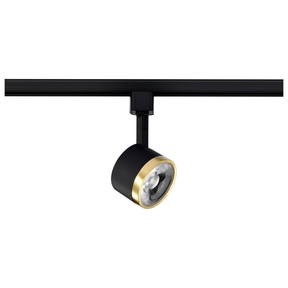 Nuvo Lighting 12 Watt LED Track Head Round 3000K Matte Black and Brushed Brass Finish