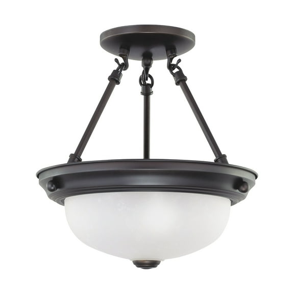 Nuvo Lighting 2 Light 11" Semi-Flush with Frosted White Glass