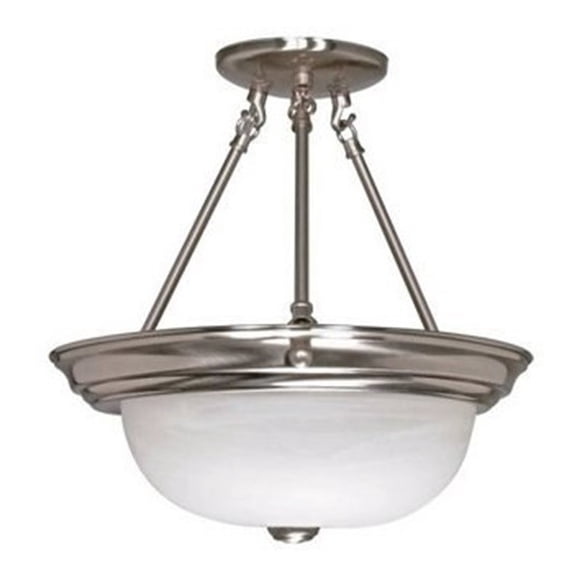 Nuvo 60-201 - 2 Light - 13" - Semi-Flush - Alabaster Glass