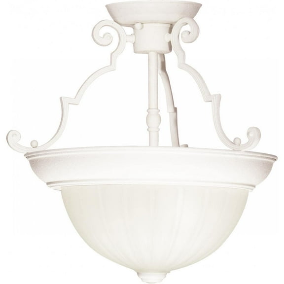 Nuvo Lighting 2 Light - 13" - Semi-Flush - Frosted Melon Glass