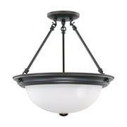 Nuvo Lighting 3 Light 15 Semi-Flush with Frosted White Glass