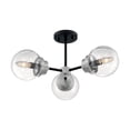 thumbnail image 1 of 60/7133-Nuvo Lighting-Axis-3 Light Semi-Flush Mount in Industrial Style-22.88 Inches Wide by 10.75 Inches High-Matte Black/Brushed Nickel Finish, 1 of 3
