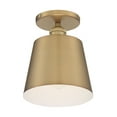 thumbnail image 1 of 60/7321-Nuvo Lighting-Motif-1 Light Semi-Flush Mount in Transitional Style-7.25 Inches Wide by 9 Inches High-Brushed Brass/White Finish, 1 of 8