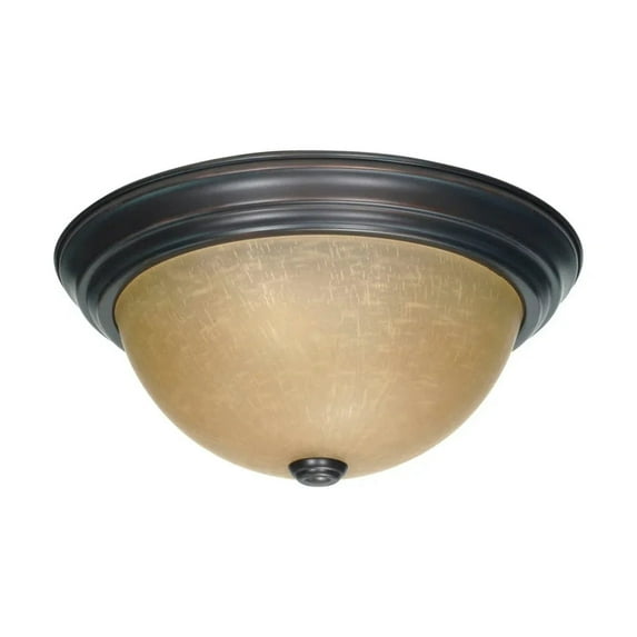 Nuvo Lighting 61019-13" 2 Lamp 120 Volt Matte Black White Glass Indoor Flush Mount Light Fixture 2 LT - 13 Flush Fixture BLK 60-128