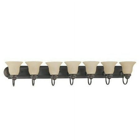 Nuvo Lighting 60/3115 Ballerina 7-Light 48-inch Vanity with Champagne Glass Shade, Mahogany Bronze []