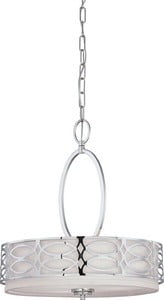 Harlow Polished Nickel 3-Light Drum Pendant with Neutral Shade