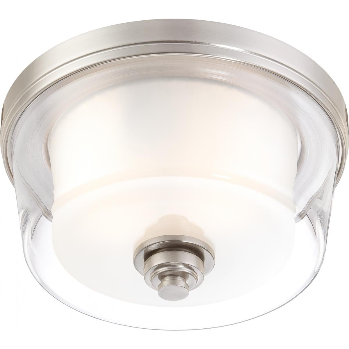 Brushed Nickel 7" Contemporary Drum Flush Mount Light