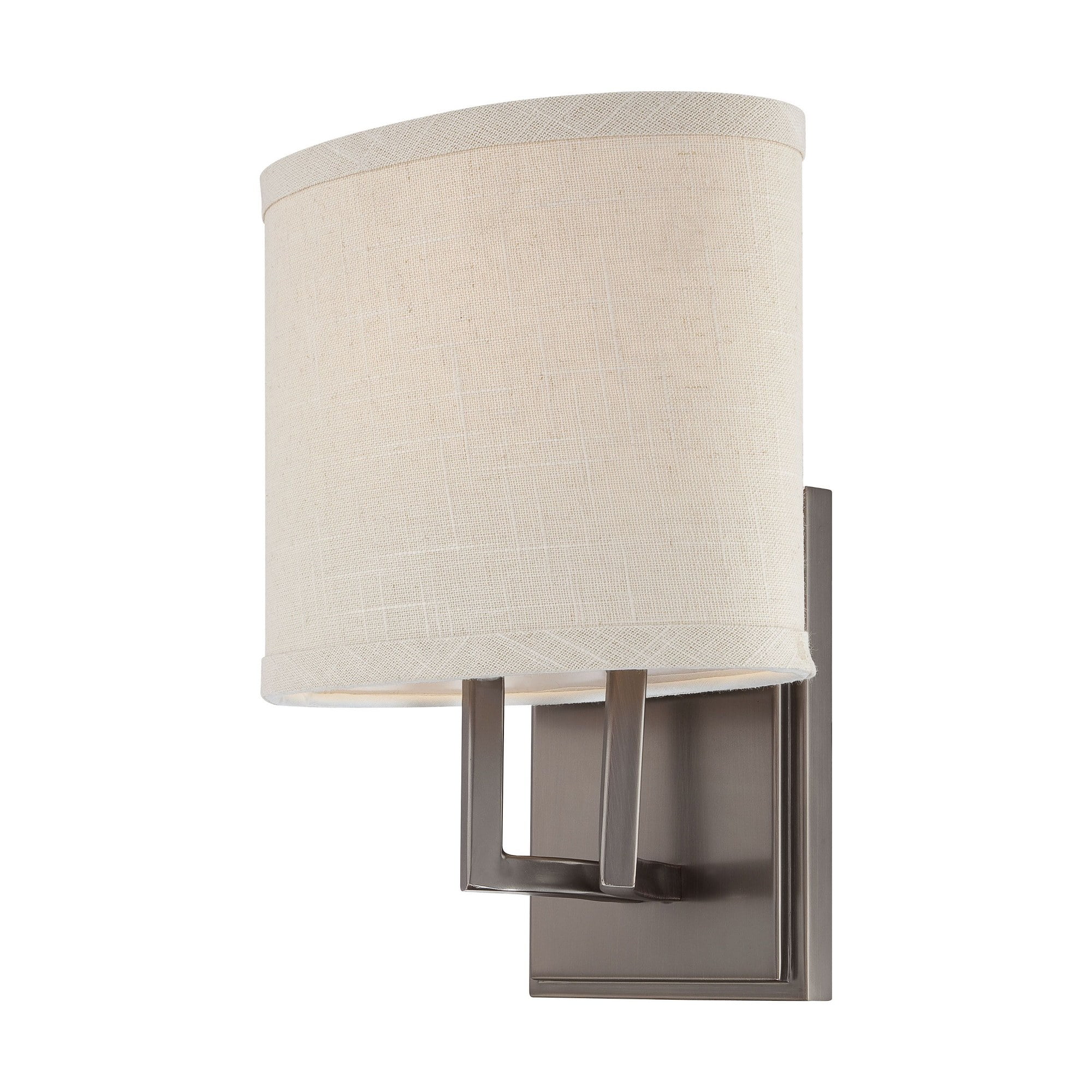 Gemini Hazel Bronze Fabric Shade Bathroom Sconce - 8" Wide