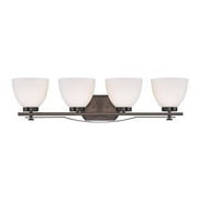 Nuvo Lighting 60/5119 Bentley Four Light Vanity 100 Watt A19 Max. CUL Damp Location Frosted Glass Hazel Bronze Fixture [Hazel Bronze, 4Lt Vanity]