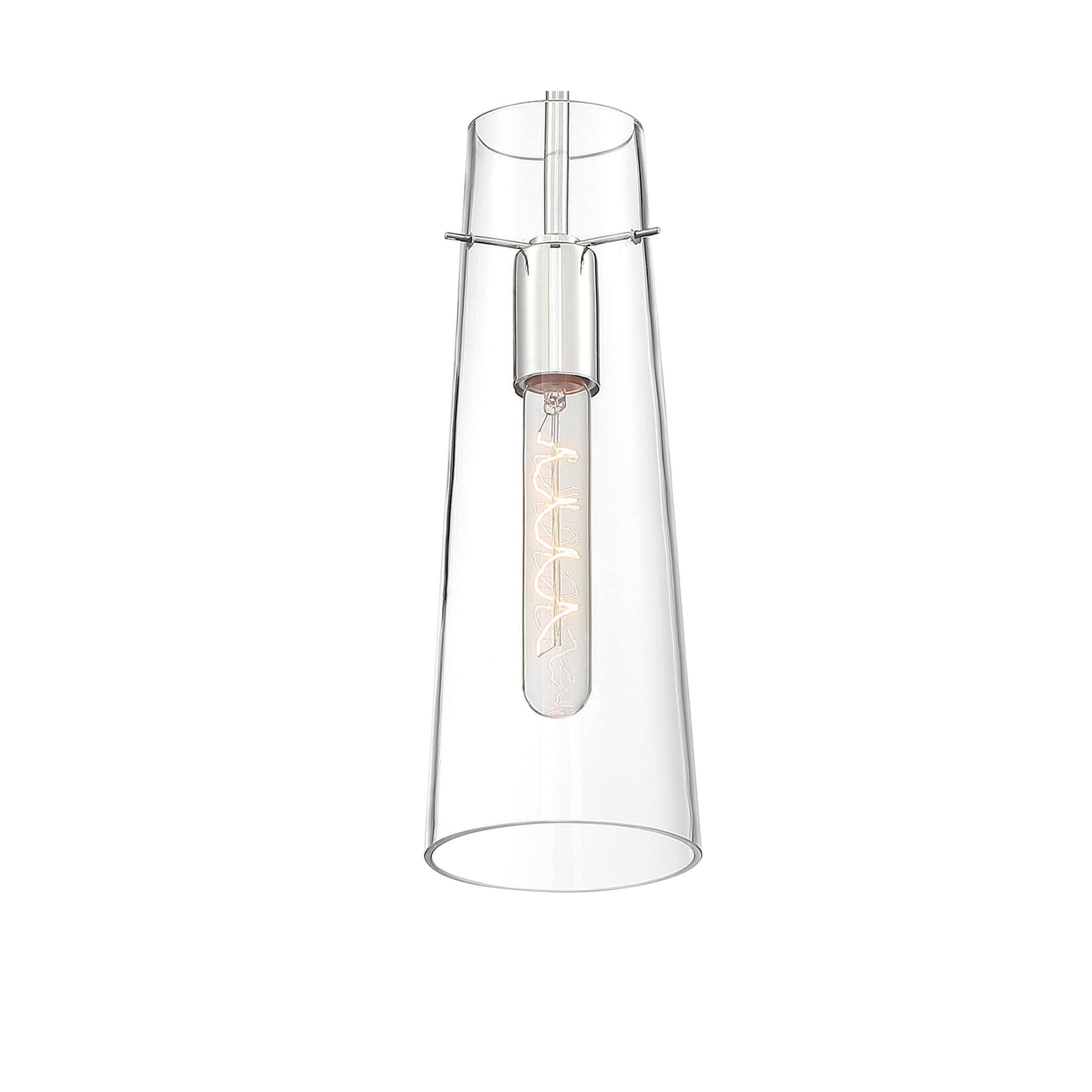 Alondra Polished Nickel Mini Jar Pendant Light with Clear Glass