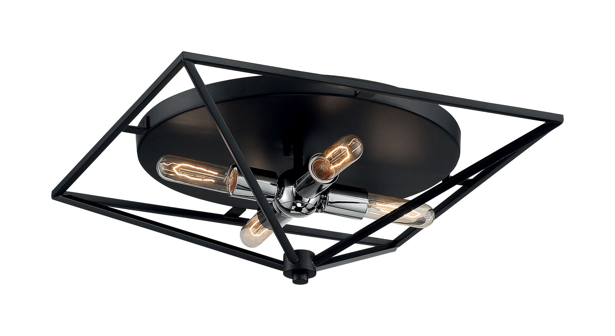 Legend 19" Black and Polished Nickel Flush Mount Light