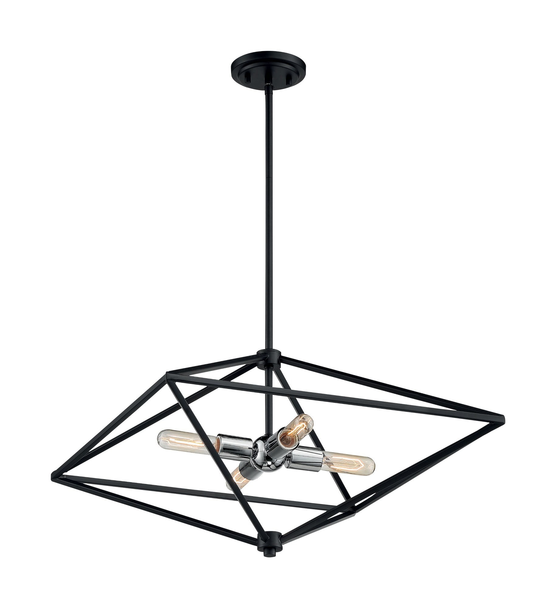 Legend 22" Black and Polished Nickel Geometric Pendant Light