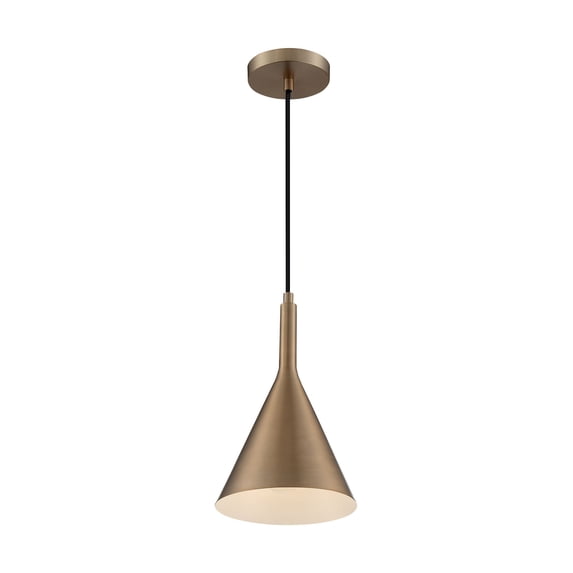 60/7117-Nuvo Lighting-Lightcap-1 Light Small Pendant in Mid-Century Modern Style-7.75 Inches Wide by 12.5 Inches High-Burnished Brass Finish