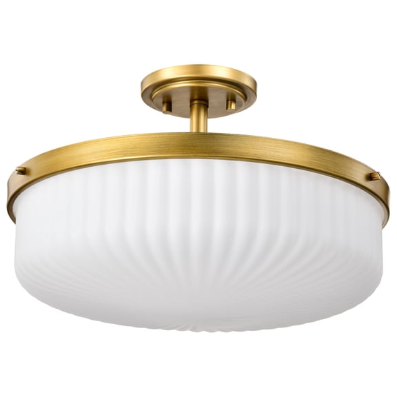 Nuvo Lighting 60/8647 Solara 3 Light 17" Wide Semi-Flush Drum Ceiling Fixture - Brass