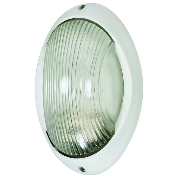 Nuvo Lighting 60526 - 1 Light (Medium Screw Base) 9" Semi Gloss White Finish with Glass Lens Bulkhead Light Fixture (60-526)
