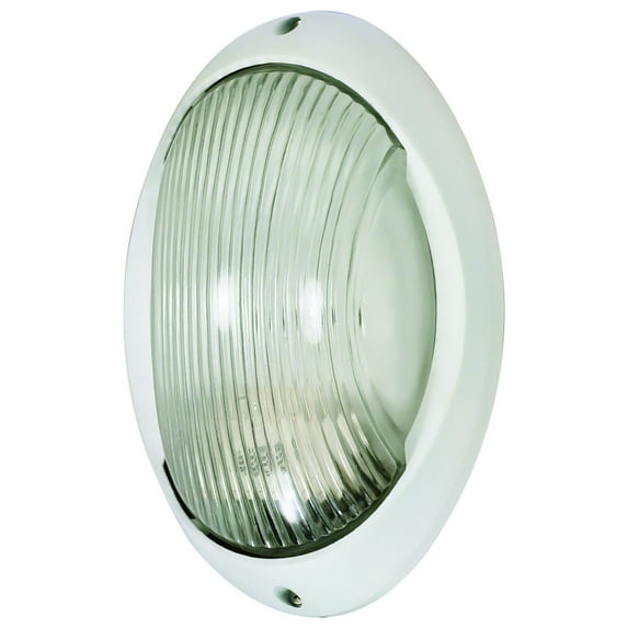 Nuvo Lighting 60526 - 1 Light (Medium Screw Base) 9" Semi Gloss White Finish with Glass Lens Bulkhead Light Fixture (60-526)